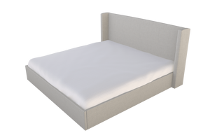Moss Home Chloe Full Bed – Elegant Low Profile Shelter Headboard Design For A Sophisticated Bedroom Upgrade Ash 54% Polyester 36% Viscose 10% Linen Chlo-bed-ful-offash