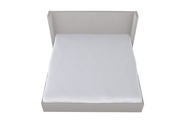 Moss Home Chloe King Bed – Elegant Low Profile Shelter Headboard For A Chic And Cozy Bedroom Retreat Ash 54% Polyester 36% Viscose 10% Linen Chlo-bed-kin-offash