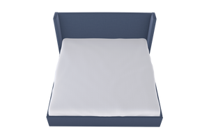 Moss Home Chloe Cal King Bed With Low Profile Shelter Headboard For A Sophisticated Casual Bedroom Upgrade Indigo 54% Polyester 36% Viscose 10% Linen Chlo-bed-cal-offind