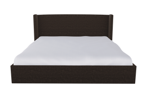 Moss Home Chloe Queen Bed - Elegant Low Profile Shelter Headboard For A Sophisticated Bedroom Makeover Espresso 100% Polyester Chlo-bed-que-shoesp