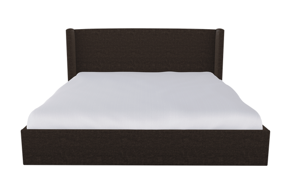 Moss Home Chloe Cal King Bed With Elegant Low Profile Shelter Headboard For A Sophisticated Bedroom Upgrade Espresso 100% Polyester Chlo-bed-cal-shoesp