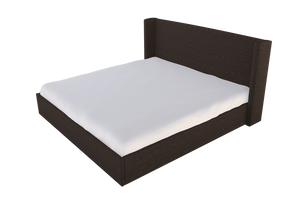 Moss Home Chloe King Bed - Elegant Low Profile Shelter Headboard Design For A Sophisticated Bedroom Look Espresso 100% Polyester Chlo-bed-kin-shoesp