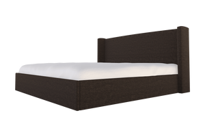 Moss Home Chloe Cal King Bed With Elegant Low Profile Shelter Headboard For A Sophisticated Bedroom Upgrade Espresso 100% Polyester Chlo-bed-cal-shoesp