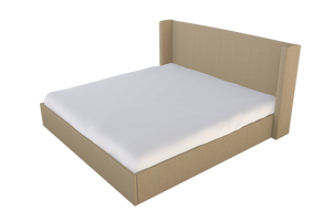 Moss Home Chloe Cal King Bed With Elegant Low Profile Shelter Headboard For A Sophisticated Bedroom Upgrade Sand 100% Polyester Chlo-bed-cal-shosan