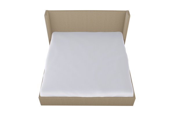 Moss Home Chloe Cal King Bed With Elegant Low Profile Shelter Headboard For A Sophisticated Bedroom Upgrade Sand 100% Polyester Chlo-bed-cal-shosan