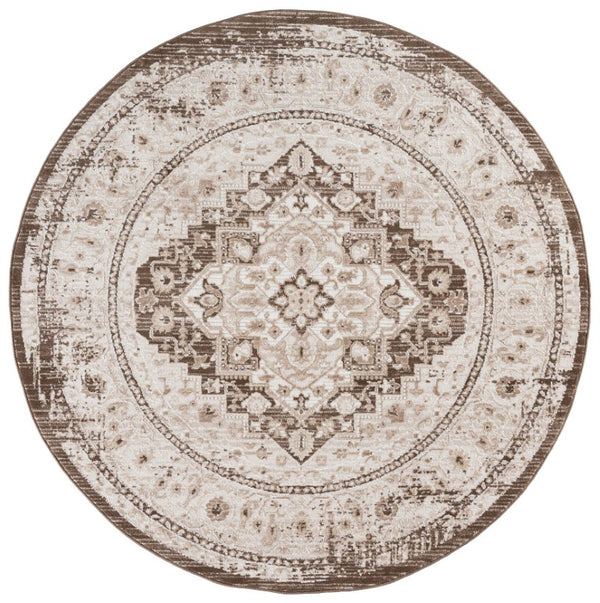 Safavieh Chamber Traditional Runner Rug Power Loomed Polyester for Hallways and Entryways 6'-7" x 6'-7" - Round CHM202T-7R