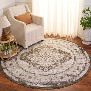 Safavieh Chamber Traditional Runner Rug Power Loomed Polyester for Hallways and Entryways 6'-7" x 6'-7" - Round CHM202T-7R