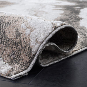 Safavieh Chamber Contemporary Square Rug In Grey Ivory — Low-Profile Power-Loomed Turkish Rug, Durable Soft Finish 6'-7" x 6'-7" CHM204F-7SQ