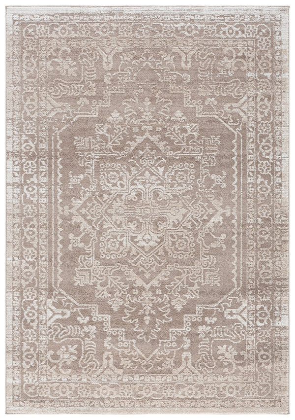 Safavieh Chamber Round Beige Ivory Area Rug — Low-Profile Polyester Pile, Jute-Backed Durability For Living Rooms 6'-7" x 6'-7" CHM210B-7R