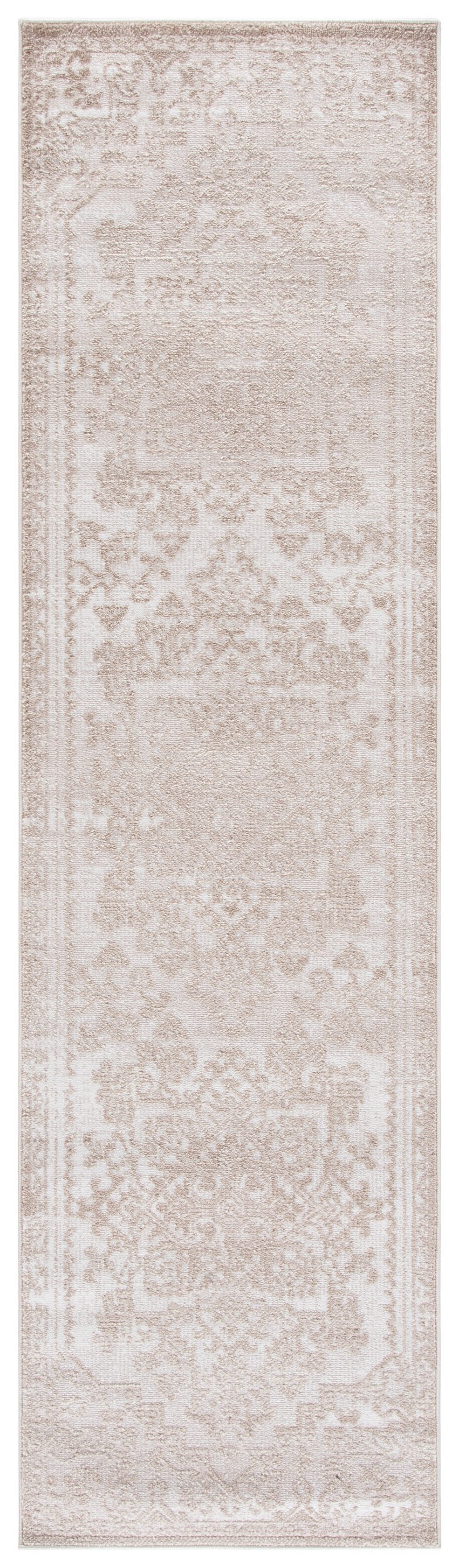 Safavieh Chamber Round Ivory & Light Brown Rug — Low-Pile Power-Loomed Turkish Design, Durable Elegance 6'-7" x 6'-7" CHM210E-7R
