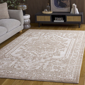 Safavieh Chamber Solid Polyester Area Rug Low Pile Turkish Woven Neutral Tones for Any Room CHM210E-5