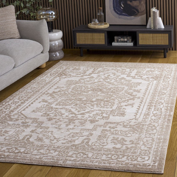 Safavieh Chamber Solid Polyester Area Rug Low Pile Turkish Woven Neutral Tones for Any Room CHM210E-5