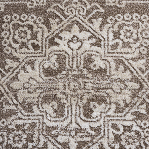 Safavieh Chamber Round Brown Ivory Area Rug — Power-Loomed Turkish Design, Soft 1/2" Pile, Durable Classic Elegance 6'-7" x 6'-7" CHM210T-7R