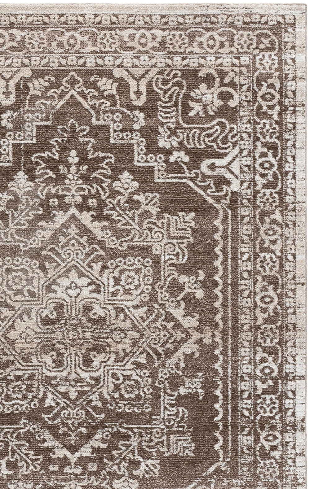 Safavieh Chamber Classic Brown & Ivory Runner Rug – Low-Profile Durable Pile, Power-Loomed Turkish Weave For Hallways 2'-2" x 8'-0" CHM210T-28