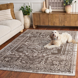 Safavieh Chamber Turkish Power Loomed Polyester Area Rug Warm Neutral Tones for Any Room CHM210T-5