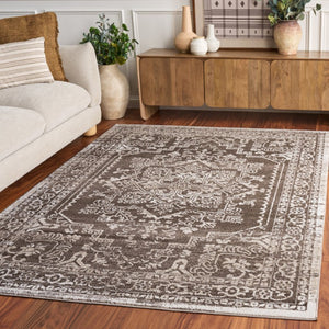 Safavieh Chamber Turkish Power Loomed Polyester Area Rug Warm Neutral Tones for Any Room CHM210T-5