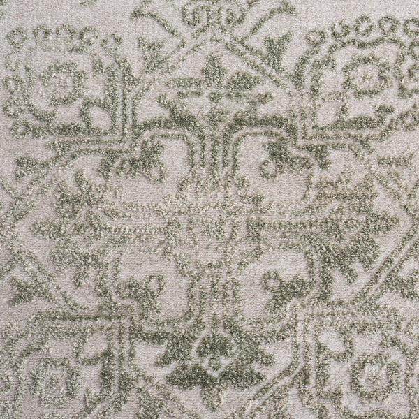 Safavieh Chamber Ivory And Green Runner Rug — Power-Loomed Low-Pile Polyester For Durable Hallway Style 2'-2" x 8'-0" CHM210W-28
