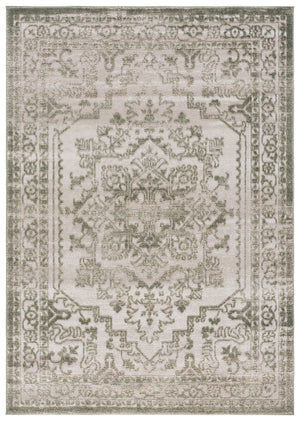 Safavieh Chamber Ivory And Green Area Rug — Power-Loomed Low-Profile Plush, Durable Turkish-Made Accent Rug 6'-7" x 6'-7" CHM210W-7SQ