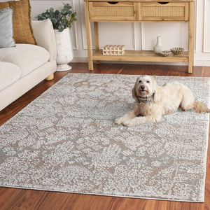 Safavieh Chamber Neutral Polyester Area Rug Power Loomed in Turkey for Living and Bedroom Spaces CHM212C-5