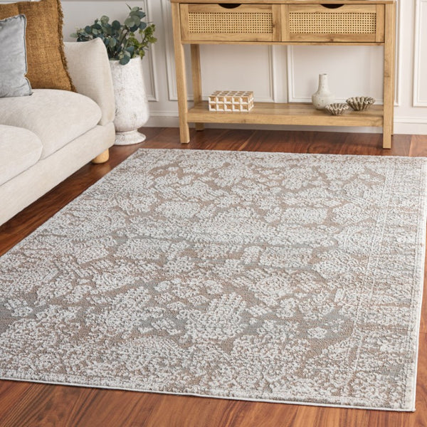 Safavieh Chamber Neutral Polyester Area Rug Power Loomed in Turkey for Living and Bedroom Spaces CHM212C-5