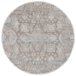 Safavieh Chamber Round Polyester Area Rug Turkish Inspired Neutral Tones for Living and Dining Rooms CHM212C-7R