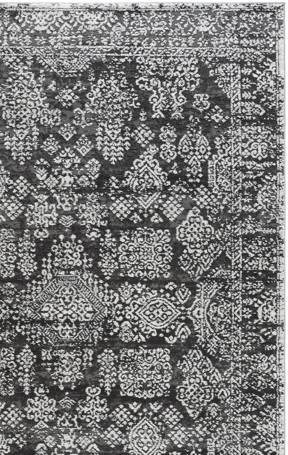Safavieh Chamber Square Dark Grey Ivory Area Rug — Low-Profile, Power-Loomed Turkish Build For High Traffic 6'-7" x 6'-7" CHM212G-7SQ