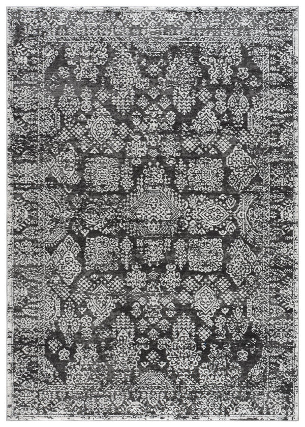 Safavieh Chamber Square Dark Grey Ivory Area Rug — Low-Profile, Power-Loomed Turkish Build For High Traffic 6'-7" x 6'-7" CHM212G-7SQ