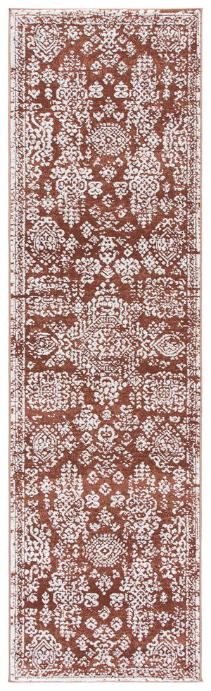 Safavieh Chamber Rust And Ivory Runner Rug — Low-Profile Power-Loomed Polyester With Jute Backing, Durable Elegance 2'-2" x 8'-0" CHM212P-28