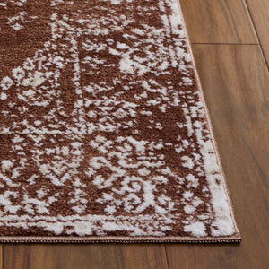Safavieh Chamber Rust And Ivory Runner Rug — Low-Profile Power-Loomed Polyester With Jute Backing, Durable Elegance 2'-2" x 8'-0" CHM212P-28