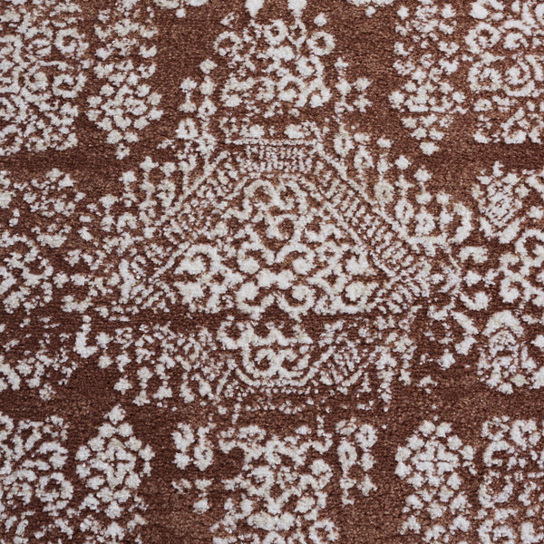 Safavieh Chamber Rust And Ivory Runner Rug — Low-Profile Power-Loomed Polyester With Jute Backing, Durable Elegance 2'-2" x 8'-0" CHM212P-28