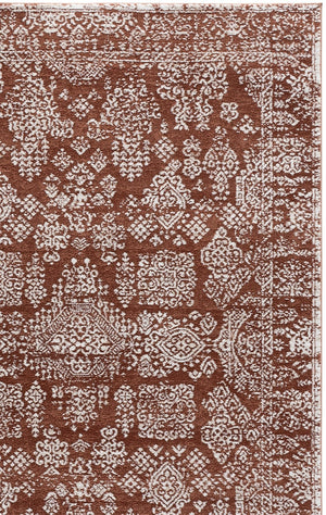 Safavieh Chamber Round Rust And Ivory Area Rug — Traditional Power-Loomed Polyester For Durable Style 6'-7" x 6'-7" CHM212P-7R