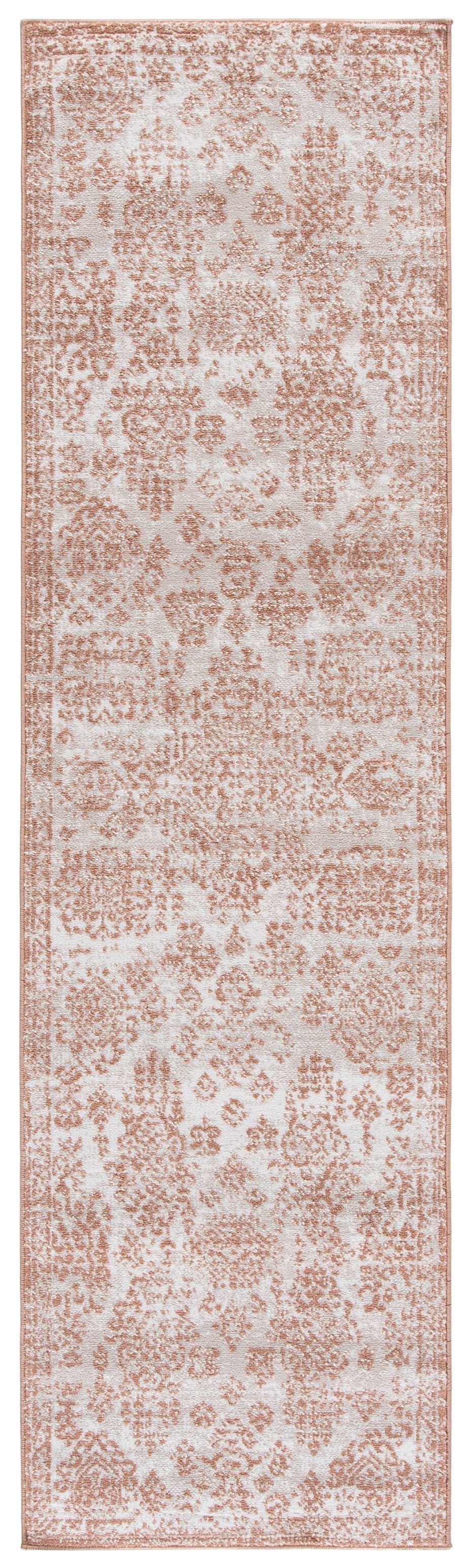 Safavieh Chamber Square Turkish Area Rug In Ivory And Rust Tones—Power-Loomed Polyester Pile With Jute Backing, Low-Profile Elegance And Lasting Durability 6'-7" x 6'-7" CHM212R-7SQ