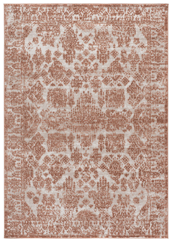 Safavieh Chamber Square Turkish Area Rug In Ivory And Rust Tones—Power-Loomed Polyester Pile With Jute Backing, Low-Profile Elegance And Lasting Durability 6'-7" x 6'-7" CHM212R-7SQ