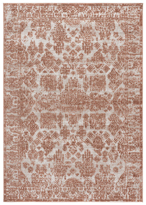 Safavieh Chamber Turkish Power-Loomed Round Area Rug In Ivory And Rust — Low-Profile, Soft, Durable Centerpiece 6'-7" x 6'-7" CHM212R-7R