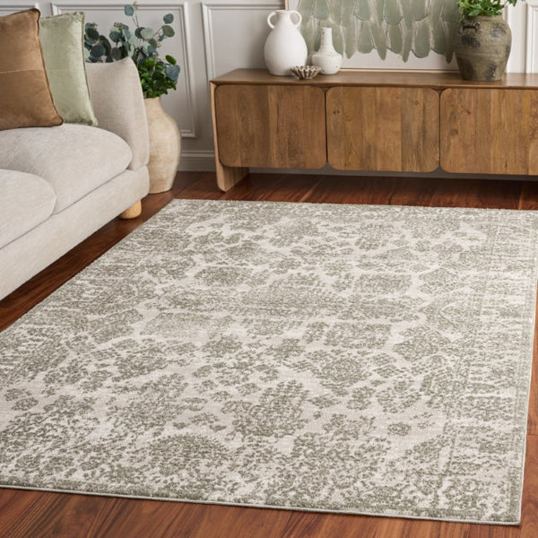 Safavieh Chamber Power Loomed Polyester Area Rug Neutral Ivory Tones for Living Bedroom CHM212W-5