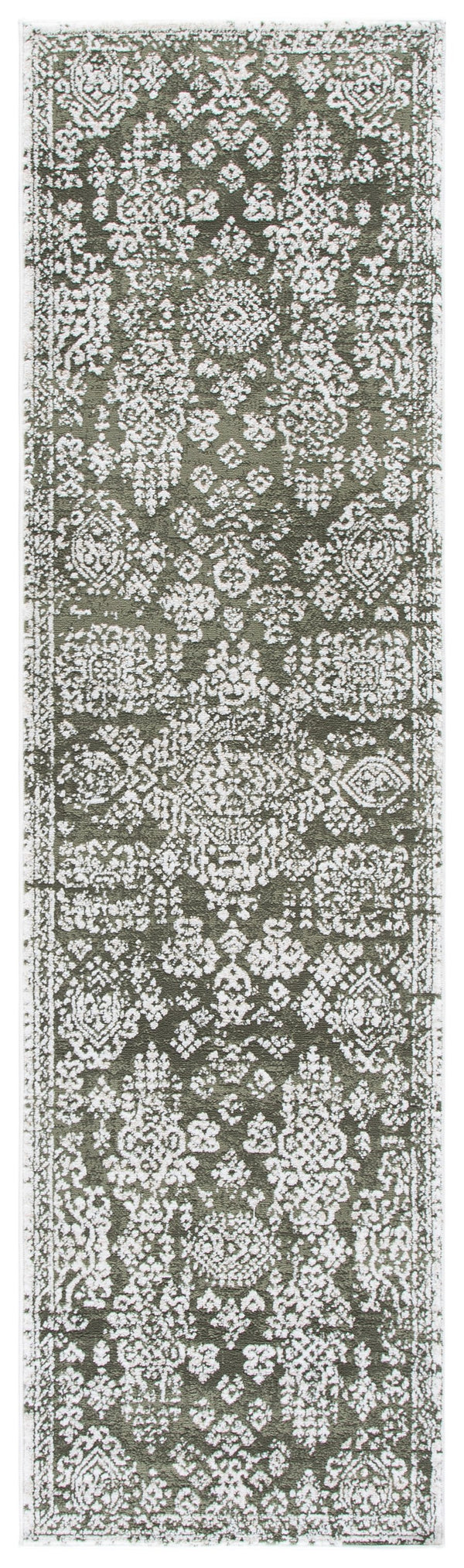 Safavieh Chamber Green & Ivory Square Area Rug — Low-Profile Polyester Blend, Timeless Traditional Motif (97) 6'-7" x 6'-7" CHM212Y-7SQ