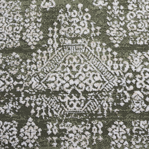 Safavieh Chamber Green & Ivory Square Area Rug — Low-Profile Polyester Blend, Timeless Traditional Motif (97) 6'-7" x 6'-7" CHM212Y-7SQ