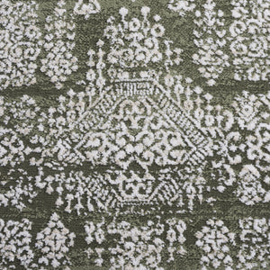 Safavieh Chamber Round Green And Ivory Area Rug — Turkish Power-Loomed Polyester Pile, Low Profile Elegance 6'-7" x 6'-7" CHM212Y-7R