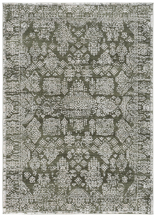 Safavieh Chamber Green & Ivory Runner Rug — Low-Profile Power-Loomed Turkish Design, Durable Jute Backing 2'-2" x 8'-0" CHM212Y-28