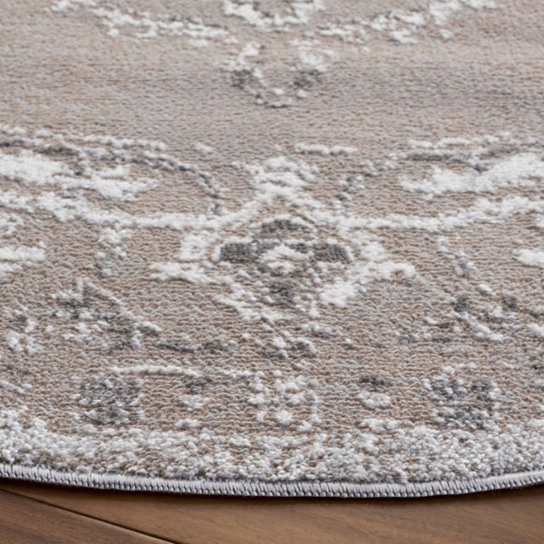 Safavieh Chamber Turkish Power Loomed Round Rug Soft Polyester Pile Neutral Beige Living Room CHM214B-7R