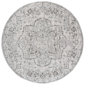 Safavieh Chamber Round Polyester Area Rug in Neutral Grey Ivory for Living and Dining Rooms CHM214F-7R