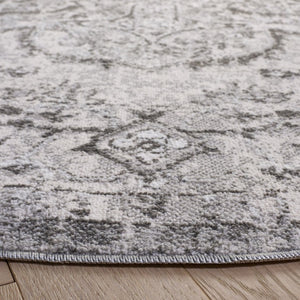 Safavieh Chamber Round Polyester Area Rug in Neutral Grey Ivory for Living and Dining Rooms CHM214F-7R