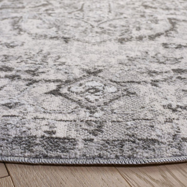 Safavieh Chamber Round Polyester Area Rug in Neutral Grey Ivory for Living and Dining Rooms CHM214F-7R