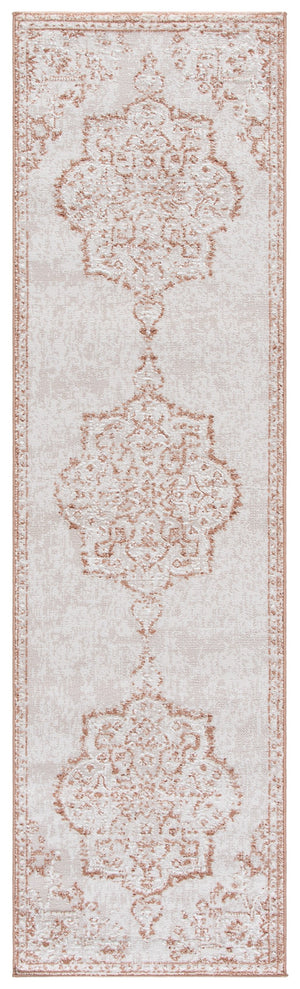 Safavieh Chamber Round Ivory And Rust Area Rug — Low Pile, Power-Loomed Turkish Construction For Durability 6'-7" x 6'-7" CHM214R-7R