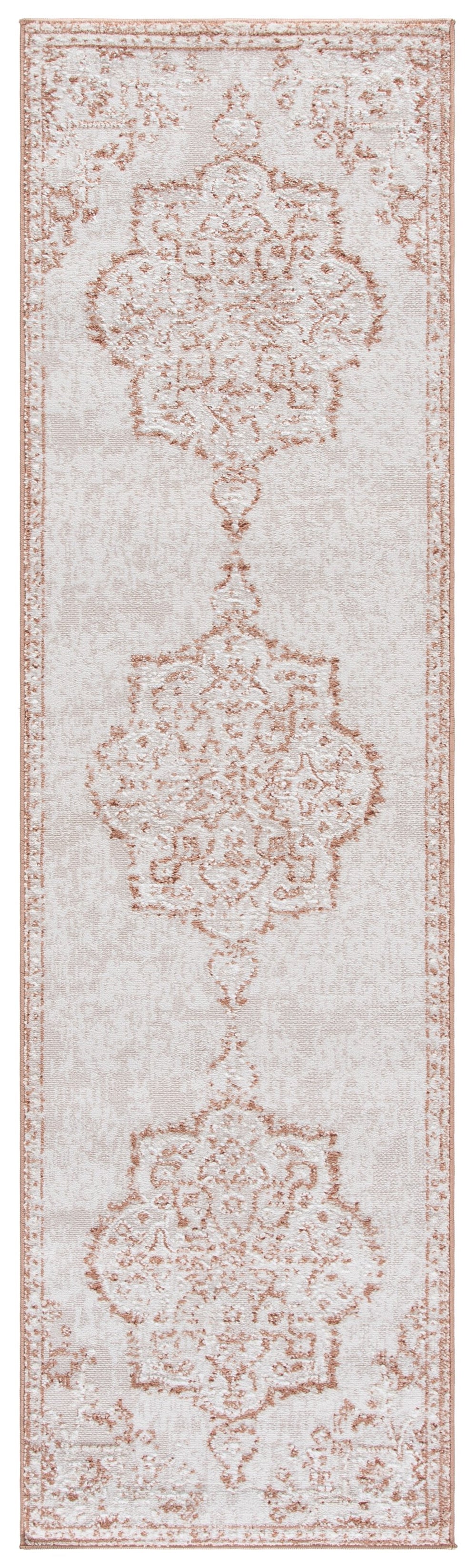 Safavieh Chamber Ivory And Rust Area Rug — Timeless Low-Profile Power-Loomed Design For Elegant Living Spaces 6'-7" x 6'-7" CHM214R-7SQ