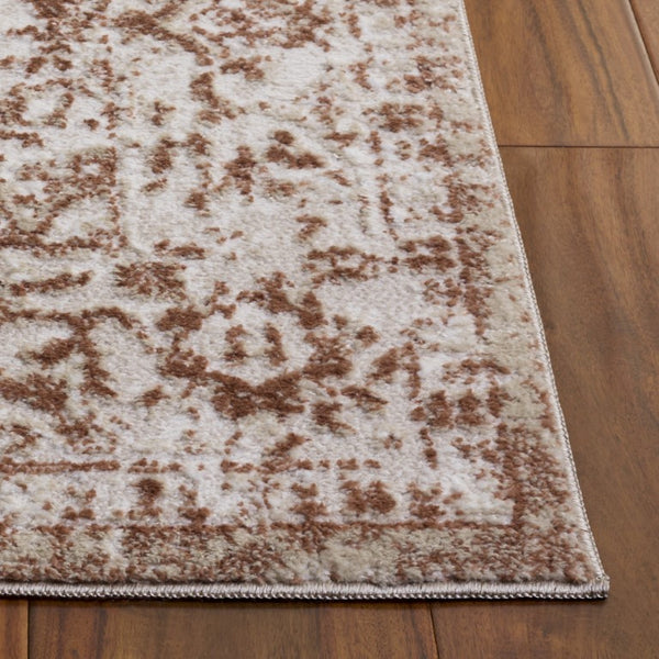 Safavieh Chamber Power Loomed Polyester Area Rug in Warm Ivory Rust Tones for Any Room CHM214R-4