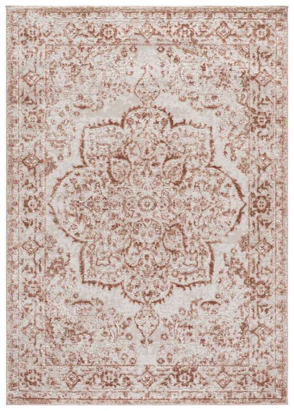 Safavieh Chamber Power Loomed Polyester Area Rug Warm Ivory Rust Tones for Living Room CHM214R-5