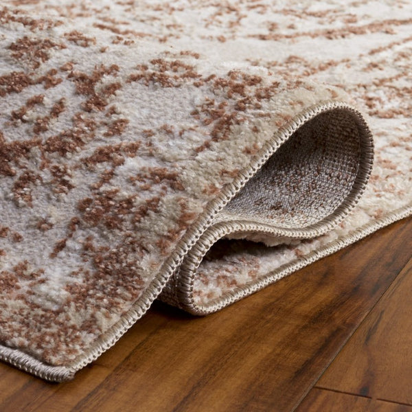 Safavieh Chamber Power Loomed Polyester Area Rug Warm Ivory Rust Tones for Living Room CHM214R-5