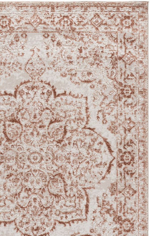 Safavieh Chamber Power Loomed Polyester Area Rug Warm Ivory Rust Tones for Living Room CHM214R-5