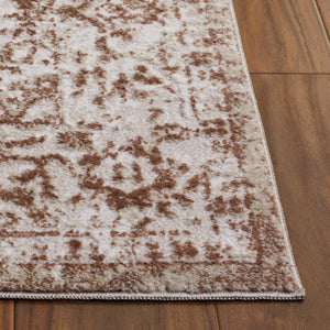 Safavieh Chamber Power Loomed Polyester Area Rug Traditional Warm Ivory Rust Living Room CHM214R-8